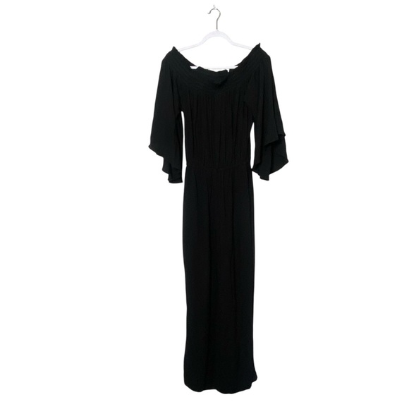 Karen Kane Pants - Karen Kane Black Off The Shoulder Flutter Sleeve Jumpsuit Women's Size XS